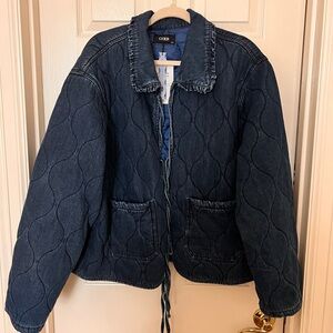 NWT denim quilted coat, 3X